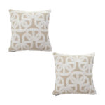 1-SOGA 2X 50cm Throw Pillow Beige Interlocking Geometric Pattern Modern Accent for Home D?cor