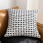 7-SOGA 50cm Black & White Pattern Throw Pillow Thick Comfort Pro Polyester Fiber Cotton for Home Decor