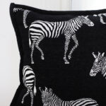 3-SOGA 50cm Throw Pillow  Black Light Luxury Zebra Square Pillow for Home Decor