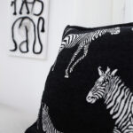 4-SOGA 50cm Throw Pillow  Black Light Luxury Zebra Square Pillow for Home Decor