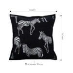 5-SOGA 50cm Throw Pillow  Black Light Luxury Zebra Square Pillow for Home Decor