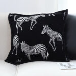 6-SOGA 50cm Throw Pillow  Black Light Luxury Zebra Square Pillow for Home Decor