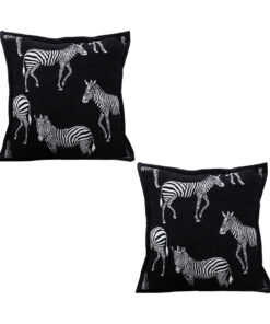 1-SOGA 2X 50cm Throw Pillow  Black Light Luxury Zebra Square Pillow for Home Decor