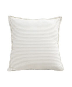 1-SOGA 50cm Beige Throw Pillow Warm Wabi-sabi Striped Corduroy Square For Home Decor