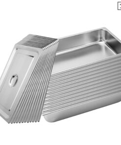 1-SOGA 12X Gastronorm GN Pan Full Size 1/1 GN Pan 10cm Deep Stainless Steel Tray With Lid