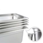 4-SOGA 12X Gastronorm GN Pan Full Size 1/1 GN Pan 10cm Deep Stainless Steel Tray With Lid