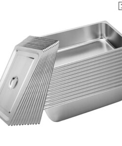 1-SOGA 12X Gastronorm GN Pan Full Size 1/1 GN Pan 15cm Deep Stainless Steel Tray With Lid