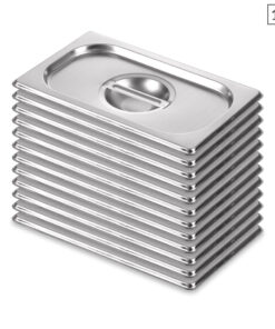 1-SOGA 12X Gastronorm GN Pan Lid Full Size 1/3 Stainless Steel Tray Top Cover