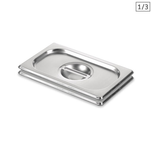 1-SOGA 2X Gastronorm GN Pan Lid Full Size 1/3 Stainless Steel Tray Top Cover