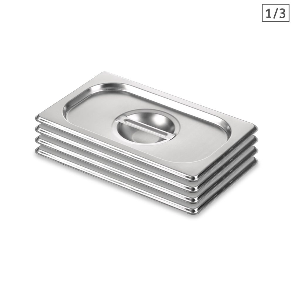 1-SOGA 4X Gastronorm GN Pan Lid Full Size 1/3 Stainless Steel Tray Top Cover