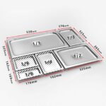 6-SOGA 4X Gastronorm GN Pan Lid Full Size 1/3 Stainless Steel Tray Top Cover
