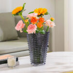 4-SOGA 22cm Modern Gray Ceramic Glass Vase Home Decor
