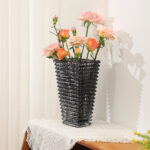 5-SOGA 22cm Modern Gray Ceramic Glass Vase Home Decor