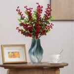 3-SOGA 27cm Glass Vase Blue with Beautiful glass Bubble Texture Art Vases