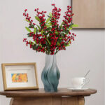 2-SOGA 33cm Glass Vase Blue with Beautiful glass Bubble Texture Art Vases