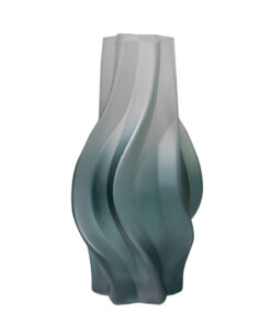 1-SOGA 33cm Glass Vase Blue with Beautiful glass Bubble Texture Art Vases
