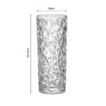 5-SOGA 14cmx30cm Heavy Duty Glass Vase Crystal Clear Design for Home D?cor