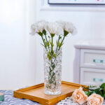 2-SOGA 30cm Sleek Clear Glass Vase Elegant Wide Crystal Design for Modern Home D?cor