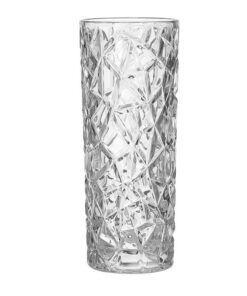 1-SOGA 30cm Sleek Clear Glass Vase Elegant Wide Crystal Design for Modern Home D?cor