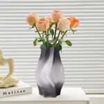 2-SOGA 26cm Glass Vase Grey with Beautiful glass Bubble Texture Art Vases