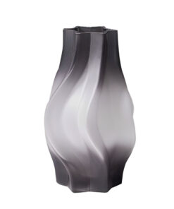 1-SOGA 26cm Glass Vase Grey with Beautiful glass Bubble Texture Art Vases