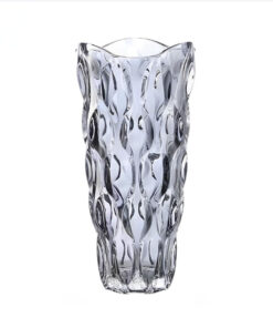 1-SOGA 30cm Glass Grey Vase Crystal VASE Thick Modern Home Decor