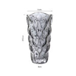 5-SOGA 30cm Glass Grey Vase Crystal VASE Thick Modern Home Decor