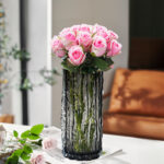 2-SOGA 30.5cm Handcrafted Grey Glass Vase