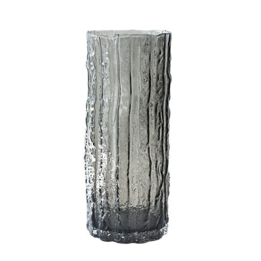 1-SOGA 30.5cm Handcrafted Grey Glass Vase