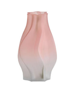 1-SOGA 25cm Pink Glass Vase Art Blown Hand Flower Tall Vintage Art Vases