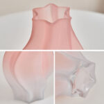 6-SOGA 25cm Pink Glass Vase Art Blown Hand Flower Tall Vintage Art Vases