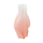 1-SOGA 32cm Pink Glass Vase Art Blown Hand Flower Tall Vintage Art Vases