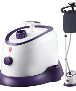 1-SOGA Garment Steamer Vertical Twin Pole Clothes 1700ml 1800w Professional Steaming Kit Purple