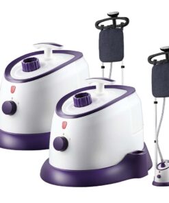 1-SOGA 2X Garment Steamer Vertical Twin Pole Clothes 1700ml 1800w Professional Steaming Kit Purple