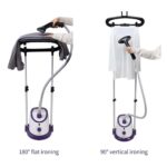 4-SOGA 2X Garment Steamer Vertical Twin Pole Clothes 1700ml 1800w Professional Steaming Kit Purple