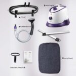 7-SOGA 2X Garment Steamer Vertical Twin Pole Clothes 1700ml 1800w Professional Steaming Kit Purple