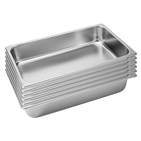 1-SOGA 6X Gastronorm GN Pan Full Size 1/1 GN Pan 10cm Deep Stainless Steel Tray