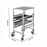 2-SOGA Gastronorm Trolley 7 Tier Stainless Steel Bakery Trolley Suits 60cmx40cm Tray with Working Surface