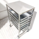 5-SOGA Gastronorm Trolley 7 Tier Stainless Steel Bakery Trolley Suits 60cmx40cm Tray with Working Surface
