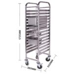 2-SOGA Gastronorm Trolley 16 Tier Stainless Steel Bakery Trolley Suits GN 1/1 Pans