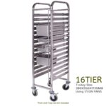 4-SOGA Gastronorm Trolley 16 Tier Stainless Steel Bakery Trolley Suits GN 1/1 Pans