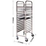 2-SOGA Gastronorm Trolley 15 Tier Stainless Steel Cake Bakery Trolley Suits 60*40cm Tray