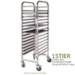 4-SOGA Gastronorm Trolley 15 Tier Stainless Steel Cake Bakery Trolley Suits 60*40cm Tray