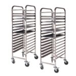 1-SOGA 2X Gastronorm Trolley 15 Tier Stainless Steel Cake Bakery Trolley Suits 60*40cm Tray