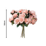 2-SOGA 4 Bunch Artificial Silk Rose 9 Heads Flower Fake Bridal Bouquet Table Decor Champion