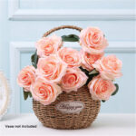 4-SOGA 4 Bunch Artificial Silk Rose 9 Heads Flower Fake Bridal Bouquet Table Decor Champion