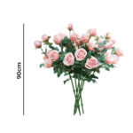 2-SOGA 8 Bunch Artificial Silk Rose 5 Heads Flower Fake Bridal Bouquet Table Decor Light Pink