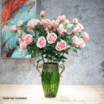 3-SOGA 8 Bunch Artificial Silk Rose 5 Heads Flower Fake Bridal Bouquet Table Decor Light Pink