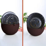 3-SOGA Coffee Small Hanging Resin Flower Pot Self Watering Basket Planter Outdoor Garden Decor