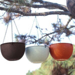 5-SOGA Coffee Small Hanging Resin Flower Pot Self Watering Basket Planter Outdoor Garden Decor